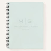 Carnet Solid Soft Light Pastel Sage Moss Green Color (Devant)