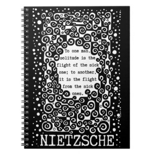 Carnet SOLITUDE citation noir et blanc de Nietzsche