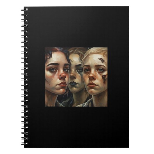 Carnet Somber Faces – AI Art Notebook (Devant)