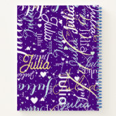 Carnet Son beau nom personnalisé violet (Dos)