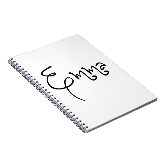 Carnet Son Nom Est Emma Calligraphy (Côté Droit)