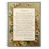 Carnet Sonnet 18 de Shakespeare (Devant)