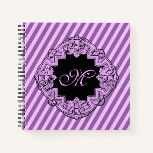 Carnet Sophistiqué en bande rose Monogramme