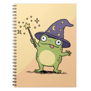 Carnet Sorcier Grenouille Lançant des Sorts
