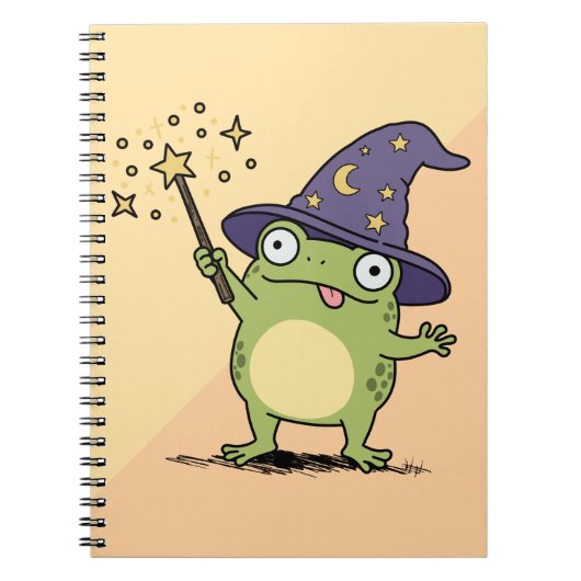 Carnet Sorcier Grenouille Lançant des Sorts (Devant)