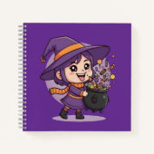 Carnet Sorcier Mignon avec des Bonbons - Design Mignon d' (Devant)