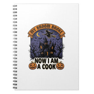 Carnet Sorcière à balai cassé Cuisine de Halloween jeu de