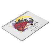 Carnet Sorcière avec chat noir et lune de croissant (Côté gauche)