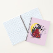 Carnet Sorcière, chat noir et lune de croissant (Intérieur)