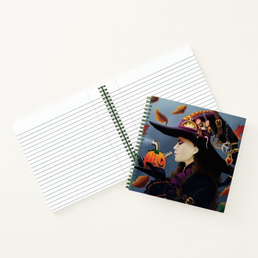 Carnet Sorcière Citrouille Steampunk (Intérieur)
