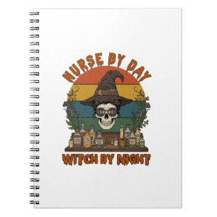 Carnet Sorcière de jour de nuit d'infirmière Halloween Cr
