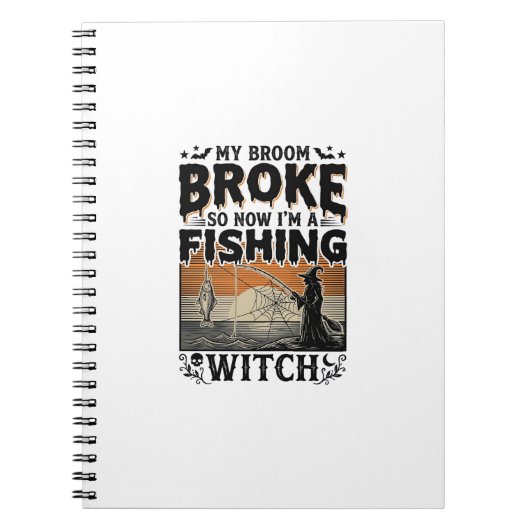 Carnet Sorcière de pêche Halloween Dessin Vectoriel Vinta (Devant)