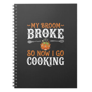 Carnet Sorcière d'Halloween Balai de Cuisine Cassé Concep