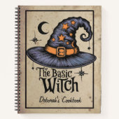 Carnet Sorcière d'Halloween Éffrayant noir personnalisé (Devant)