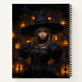 Carnet Sorcière entourée de lanternes de citrouille spiri (Dos)