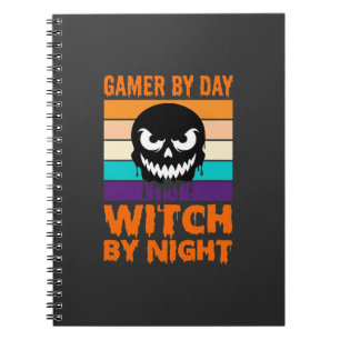 Carnet Sorcière Joueur Halloween Crâne Rétro
