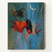 Carnet Sorcière volant avec chat noir la nuit d'Halloween (Dos)