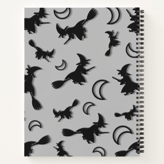 Carnet Sorcière volante entre la moitié de la lune à Hall (Dos)