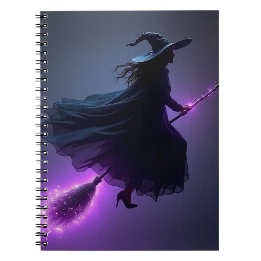 Carnet Sorcière volante Halloween (Devant)