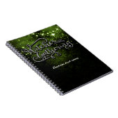 Carnet Sorcières rassemblées vert et noir Damassé Hallowe (Côté Droit)