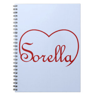 Carnet Sorella Italienne Soeur coeur Rouge