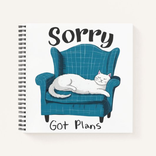 Carnet Sorry Got Plans Funny Cat Lover Gift (Devant)