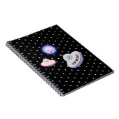Carnet Soucoupe volante. aliens bleus & étoiles blanches (Côté Droit)