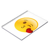 Carnet Soufflez un autocollant d'emoji de baiser (Côté gauche)
