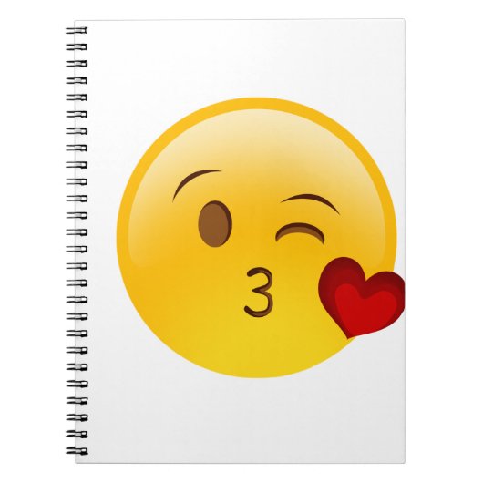 Carnet Soufflez un autocollant d'emoji de baiser (Devant)