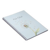 Carnet Souhait de fleur de pissenlit bleu (Côté Droit)