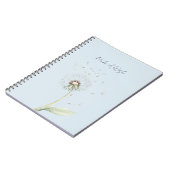 Carnet Souhait de fleur de pissenlit bleu (Côté gauche)