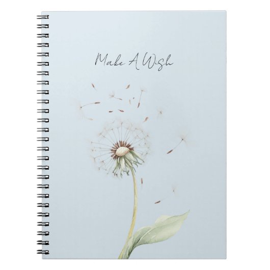 Carnet Souhait de fleur de pissenlit bleu (Devant)