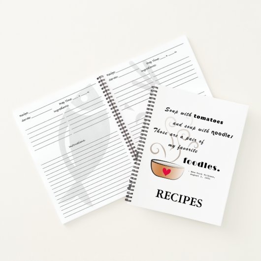 Carnet "Soupe - ma nourriture préférée" Bloc-notes Recett (Intérieur)