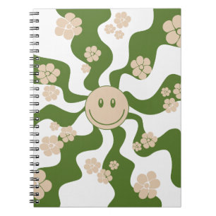 Carnet Sourire en blanc, sable et vert palme