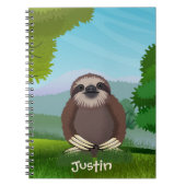 Carnet Sourire mignon Sloth Monogrammed (Devant)