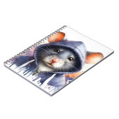 Carnet Souris d'aquarelle en Sweat - shirt à capuche fonc (Côté gauche)