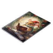 Carnet Souris de Noël lisant (Côté gauche)