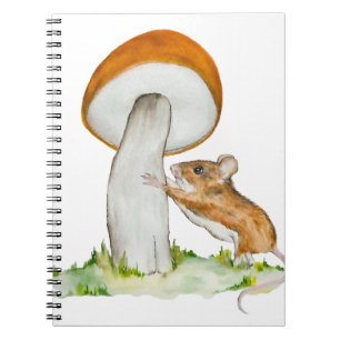 Carnet Souris drôle avec champignon sauvage