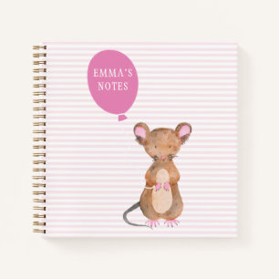 Carnet Souris en bois mignonne personnalisée