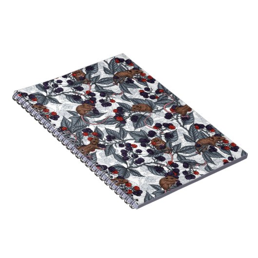 Carnet Souris et mûres sur blanc (Côté Droit)