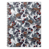 Carnet Souris et mûres sur blanc (Devant)