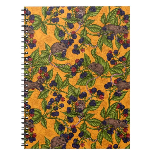 Carnet Souris et mûres sur jaune (Devant)