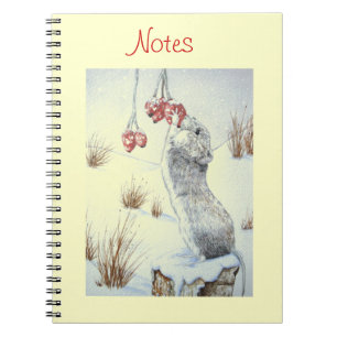 Carnet Souris mignonne et art rouge de faune de scène de