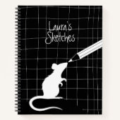 Carnet Souris Monochromatique Noir Blanc Minimale Moderne (Devant)
