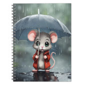 Carnet Souris sous un parapluie (Devant)