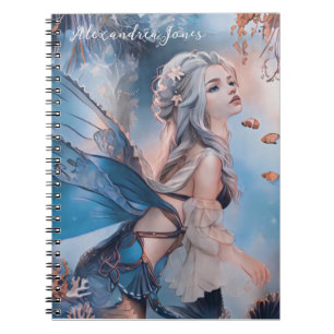 Carnet Sous la sirène d'aquarelle bleu marine