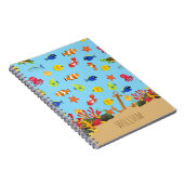 Carnet Sous l'océan marin Poisson et Ancre Nom de l'enfan (Côté Droit)