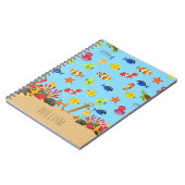 Carnet Sous l'océan marin Poisson et Ancre Nom de l'enfan (Côté gauche)