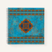 Carnet Southwest Mountain Peaks Turquoise Personnalisé (Devant)