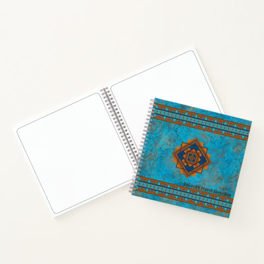 Carnet Southwest Mountain Peaks Turquoise Personnalisé (Intérieur)